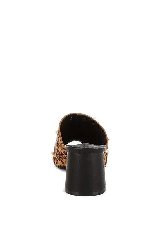 Edama Leopard Print Studded Slip Ons for Trendy Style - Love Salve